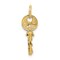 14K Yellow Gold Key Charm Necklace Jewelry Pendant 20mm x 8mm